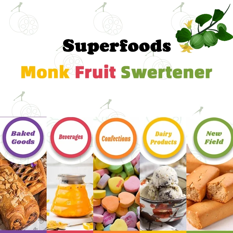 Natural Sweeterner Monk Fruit Extract Monk Fruit Powder Mv20% Mv30% Mv40% Mv50% Luo Han Guo Extract Powder